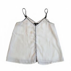 Elegant White Tank Top with Black Trim